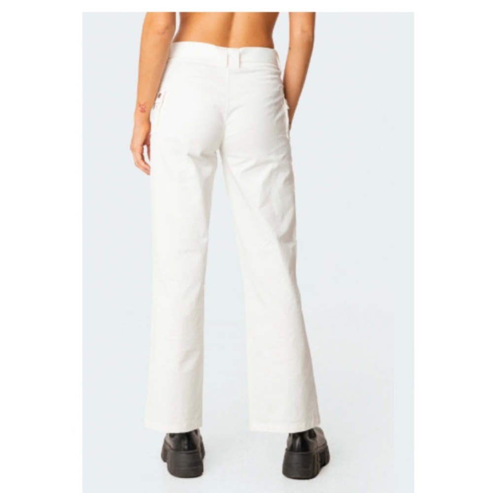 Edikted Cream Straight Leg Pants - Picture 3 of 3